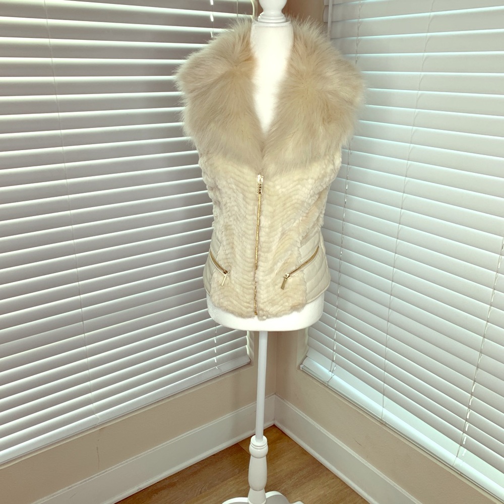 Guess Marciano White Fur Vest